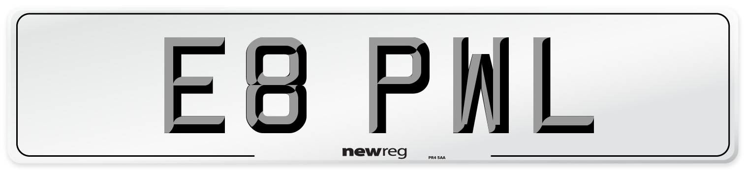 E8 PWL Number Plate from New Reg